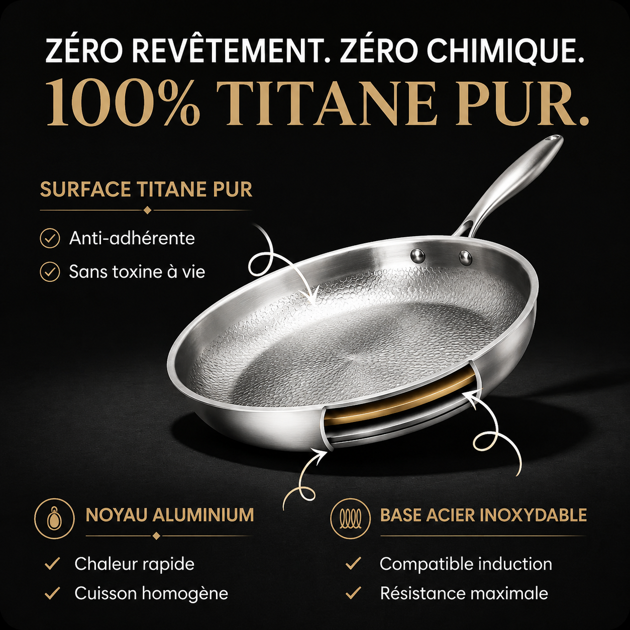 TITANO™ | Poêle Premium en Titane